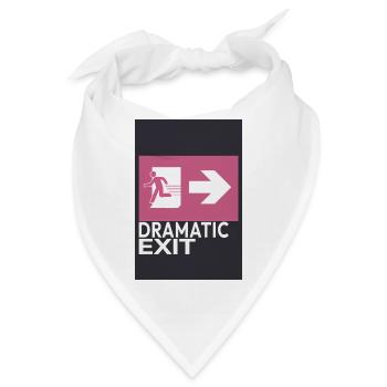 Dramatic Exit Minimal Poster Humor Grafik - Bandana - Weiß - Vorne