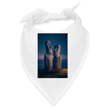 Moai Night Duo Silhouette - Bandana - Weiß - Vorne