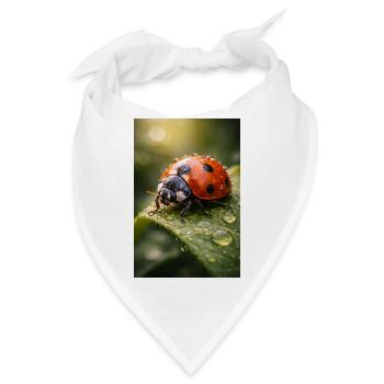 Rote Marienkäfer auf Tautropfen - Bandana - Weiß - Vorne