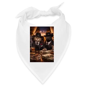 Elegante Tier-Gangster im Casino - Bandana - Weiß - Vorne