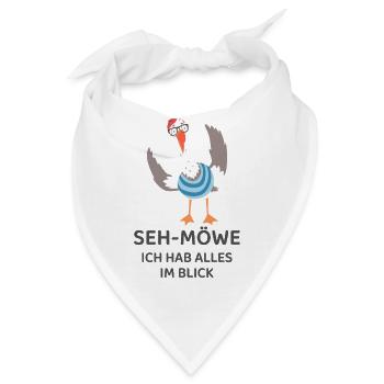 SEH-MÖWE Ich hab alles im Blick – Lustige Möwe - Bandana - Weiß - Vorne