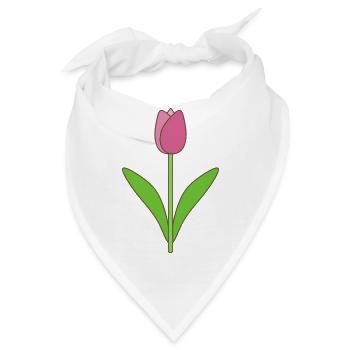 Tulip Bloom Pink - Bandana - Weiß - Vorne