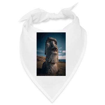 Kosmisches Moai unter Sternennacht - Bandana - Weiß - Vorne