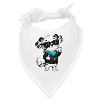 Kleiner Dalmatiner Peace Zeichen - Bandana - Weiß - Vorne