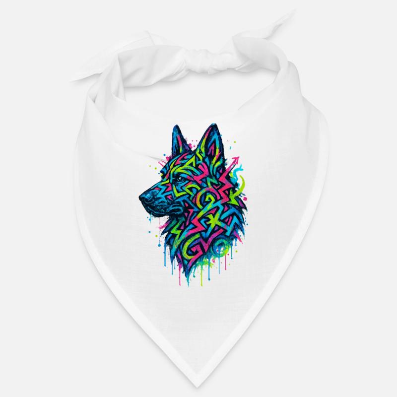 Deutscher Schäferhund-Pop-Art, buntes Hundeeichhörnchen Bandana
