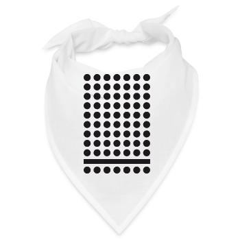 Monochromes Punktgittermuster - Bandana - Weiß - Vorne