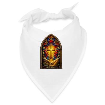 Auferstehung He is Risen Ostern Jesus - Bandana - Weiß - Vorne
