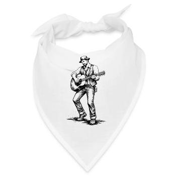 Vintage Gitarrist Noir Illustration - Bandana - Weiß - Vorne
