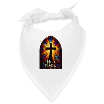 Auferstehung He is Risen Ostern Jesus - Bandana - Weiß - Vorne