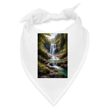 Grünflächen am Wasserfall - Bandana - Weiß - Vorne