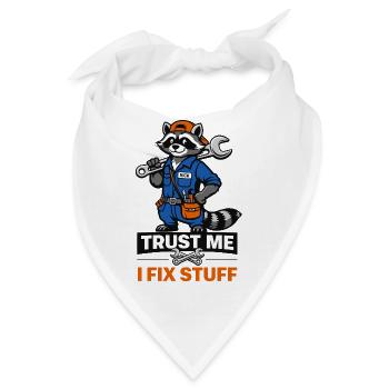 Waschbär-Reparaturprofi - Bandana - Weiß - Vorne
