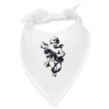 Engel mit Gewehr Silhouette - Bandana - Weiß - Vorne