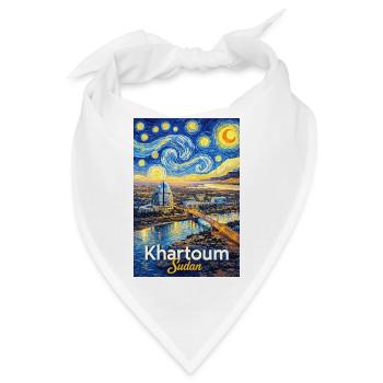 Khartoum Skyline Traumstil - Bandana - Weiß - Vorne