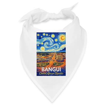 Bangui Cityscape Poster Starry Night - Bandana - Weiß - Vorne