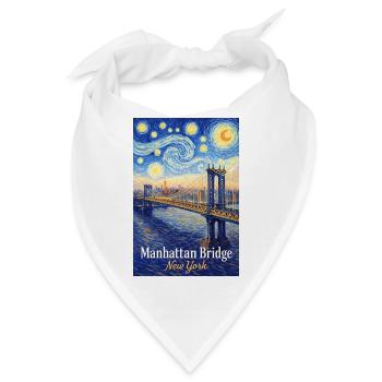 Manhattan Bridge im Sternenwirbel-Stil - Bandana - Weiß - Vorne