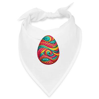 Buntes Spirales Osterei - Bandana - Weiß - Vorne