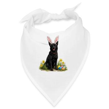 Osterhund mit Hasenohren & Eier - Bandana - Weiß - Vorne