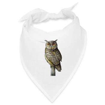 Uhu mit orangefarbenen Augen - Bandana - Weiß - Vorne