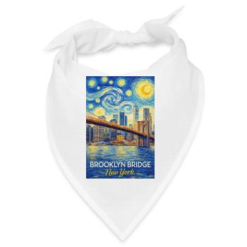 Brooklyn Brücke NY im Sternenstil - Bandana - Weiß - Vorne
