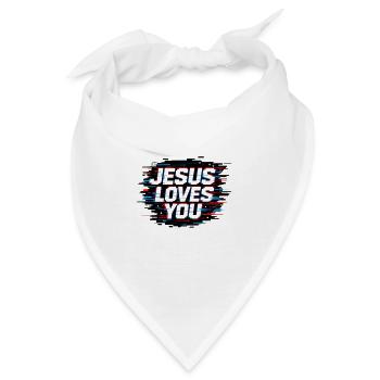 Jesus liebt dich Glitch - Bandana - Weiß - Vorne