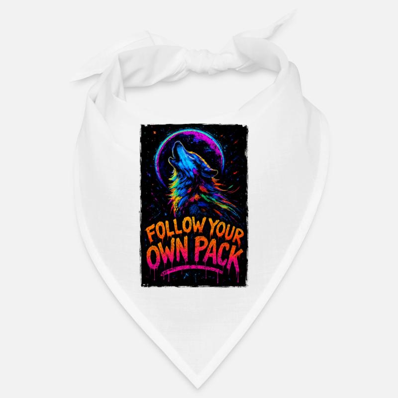 Loup Alpha Multicolore Design Follow Your Own Pack Bandana