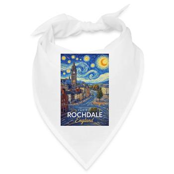 Rochdale England Stadtbild im Sternennachtstil - Bandana - Weiß - Vorne