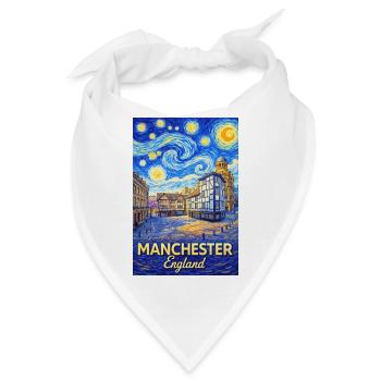 Manchester England Wolkenwirbel Skyline - Bandana - Weiß - Vorne