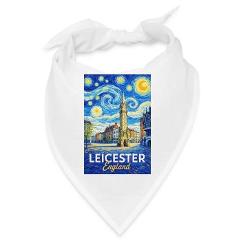 Leicester England im Van-Gogh-Stil - Bandana - Weiß - Vorne