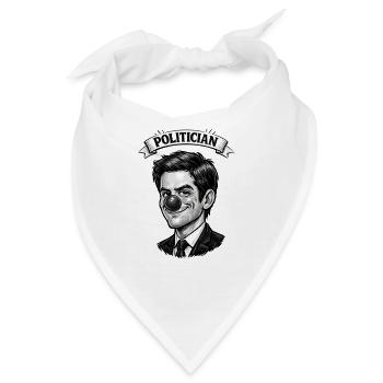 Politiker, Clown, Satirischer Lügner, Schwarz und Weiß - Bandana - Weiß - Vorne