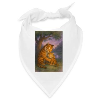 Tigerliebe im Abendlicht - Bandana - Weiß - Vorne