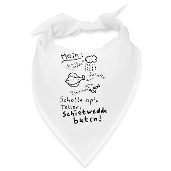 Typisch Norddeutsch Nordisch Platt Moin  - Bandana - Weiß - Vorne