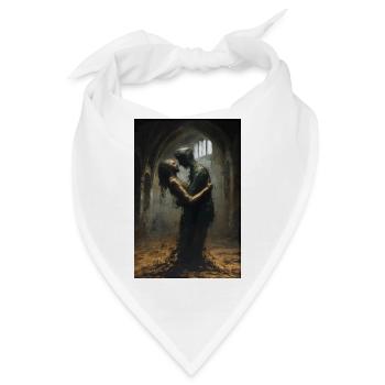 Liebesumarmung in der Ruine - Bandana - Weiß - Vorne