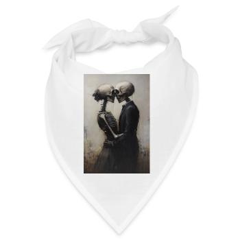 Skelettpaar im Nebel - Bandana - Weiß - Vorne