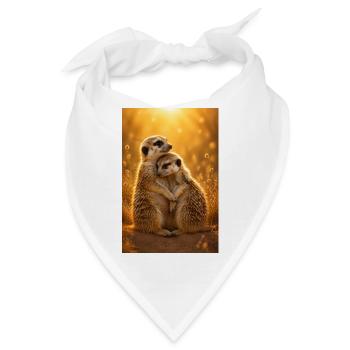 Erdmännchen Umarmung - Bandana - Weiß - Vorne