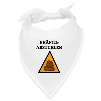 Achtung Kacke Abstuhlen klo wc bad lustige deko - Bandana - Weiß - Vorne