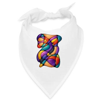 Neurokolorierter Rhythmus - Bandana - Weiß - Vorne