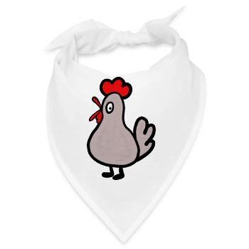 Huhn Henne Kinder Bauernhoftiere lustig - Bandana - Weiß - Vorne