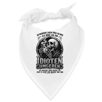 Gothic Skelett Kaffee Kollegen - Bandana - Weiß - Vorne