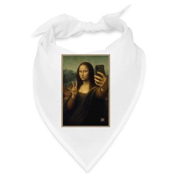 Selfie Mona Lisa Porträt - Bandana - Weiß - Vorne