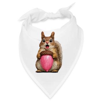 Eichhörnchen mit rosa Eichel - Bandana - Weiß - Vorne