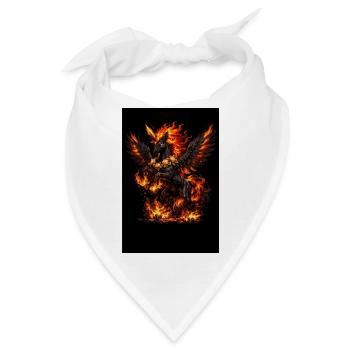 Feuerpegasus mit Blumenkranz - Bandana - Weiß - Vorne