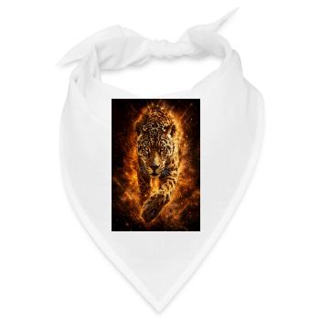 Inferno Leopard Feuer - Bandana - Weiß - Vorne