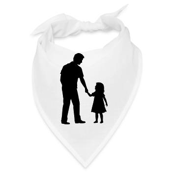 Vater Kind Silhouette Spazieren Familie Papa Liebe - Bandana - Weiß - Vorne