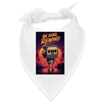 Sei freundlich, spul Roboter-Sonnenuntergang zurück - Bandana - Weiß - Vorne