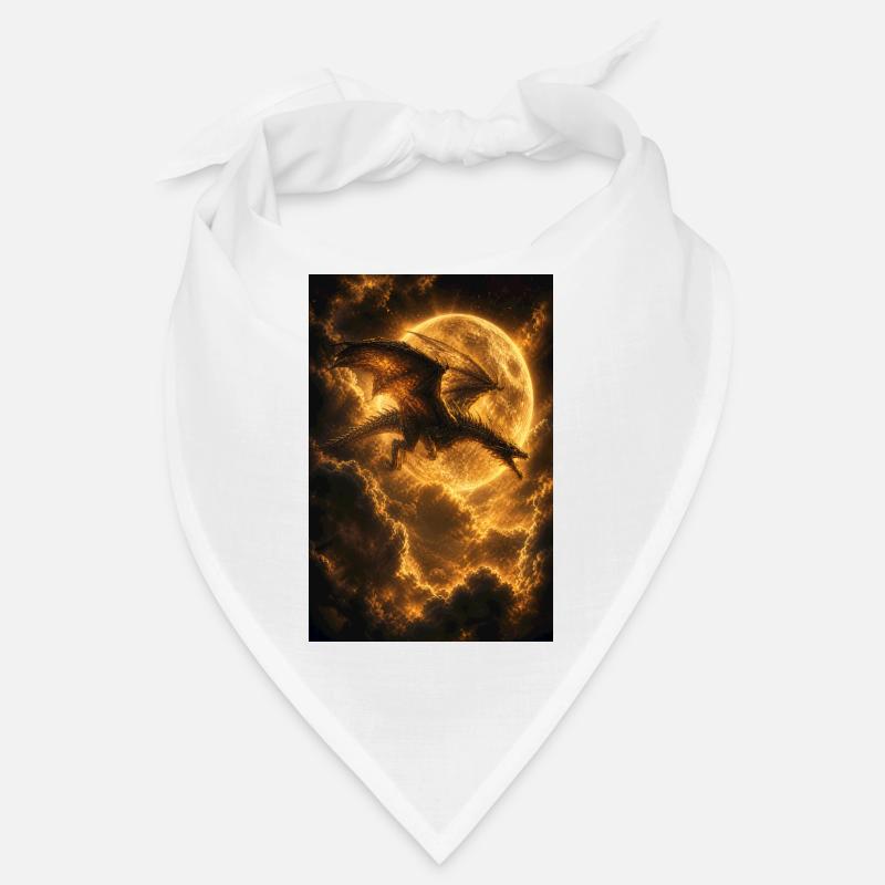Dragon over Moonlit Ember Sky Bandana