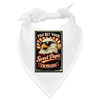 Retro Polen Adler: You Bet Your Sweet Dupa! - Bandana - Weiß - Vorne