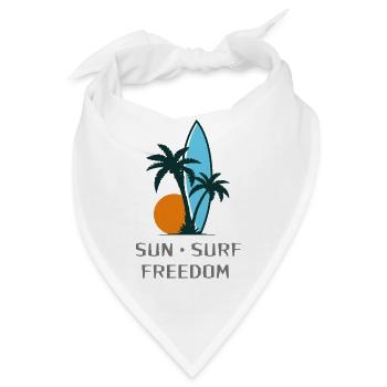 Sonne Surf Freiheit - Bandana - Weiß - Vorne