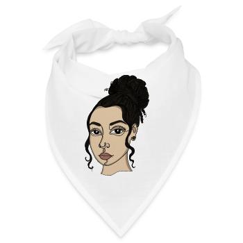 Porträtstil Bun Nasepiercing - Bandana - Weiß - Vorne