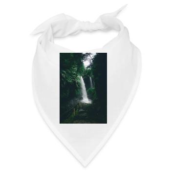 Kaskade im grünen Dschungel - Bandana - Weiß - Vorne