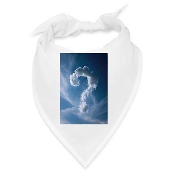 Wolken-Fragezeichen-Himmel - Bandana - Weiß - Vorne
